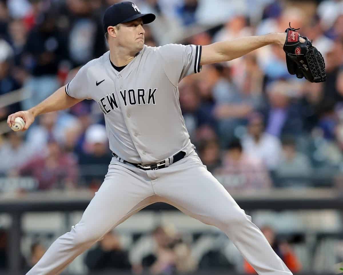 Yankees ace Gerrit Cole is on the mound against the Mets at Citi Field on June 14, 2023.