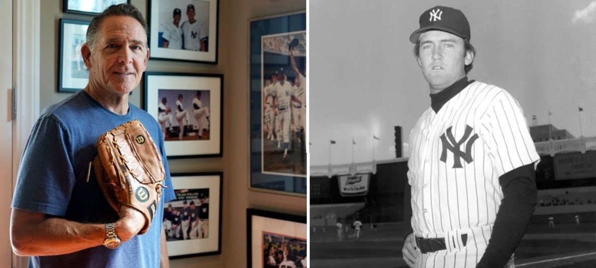 Yankees' pitcher Dave Righetti in 2023 and in 1983.